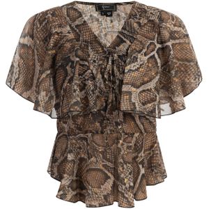 faina Blouse  donkerbeige / goud / taupe / zwart