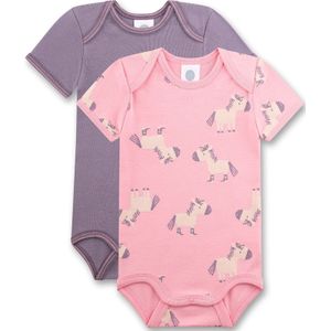 Sanetta Rompertje/body  beige / donkerlila / rosa