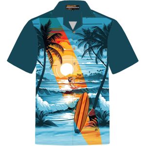 Hawaiihemdshop.de Overhemd 'Beach Day'  hemelsblauw