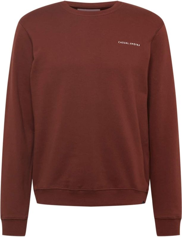 Casual Friday Sweatshirt 'Severin'  kastanjebruin / wit
