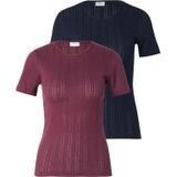 JDY - Shirt - Donkerblauw - 2 Pack - Slanke Pasvorm - Kwartmouw