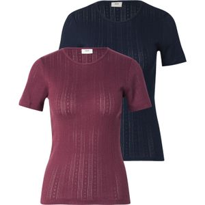 JDY - Shirt - Donkerblauw - 2 Pack - Slanke Pasvorm - Kwartmouw