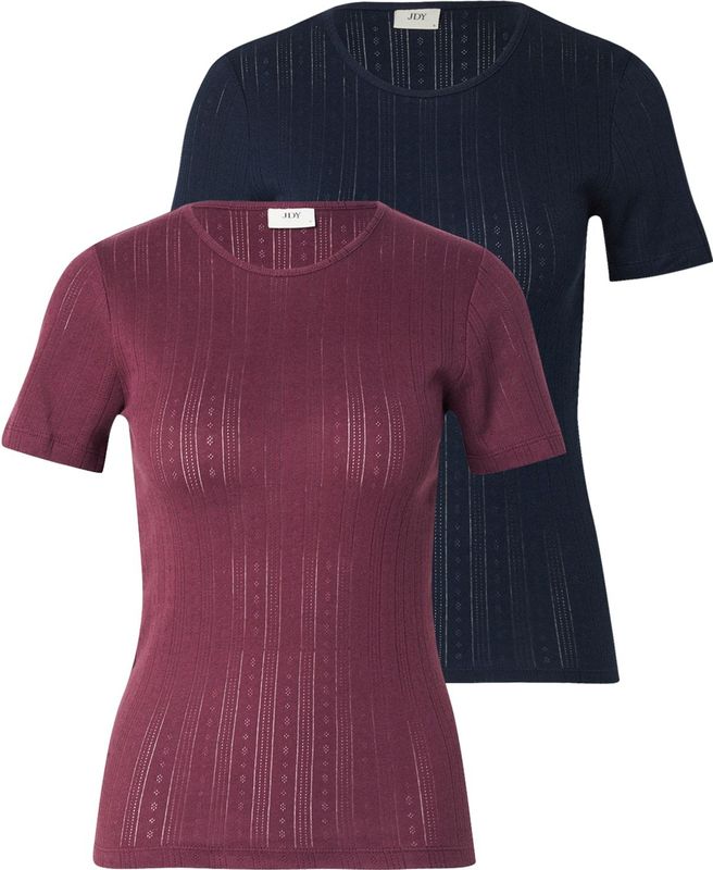 JDY - Shirt - Donkerblauw - 2 Pack - Slanke Pasvorm - Kwartmouw