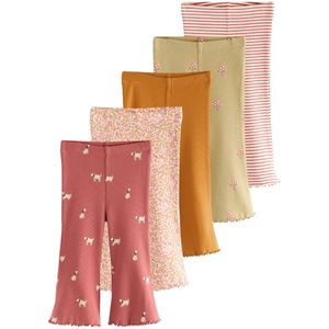 Next - Leggings - Kiwi - Donkoranje - Watermeloen Rood - Wolwit - 5 Pack - Skinny