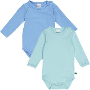 Fred's World by GREEN COTTON Rompertje/body  aqua / lichtblauw