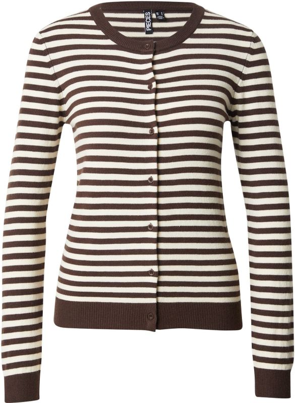 PIECES - PCNora - Gebreid Vest - Bruin/Eierschaal