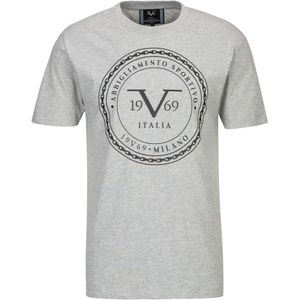 19V69 ITALIA Shirt 'Felix'  grijs gemêleerd / zwart