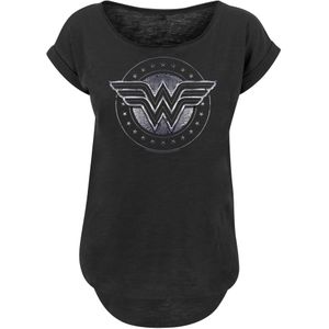 F4NT4STIC Shirt 'Wonder Woman Star Shield'  zwart / zilver