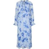 Pcclara - Maxi-jurk - Enkellang - V-hals - Lange Mouwen - Soepelvallende Pasvorm