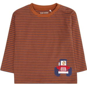 BLUE SEVEN Shirt  navy / kastanjebruin / rood / wit