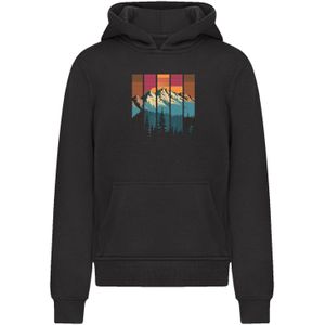 F4NT4STIC Sweatshirt 'Berg Sonnenuntergang Retro'  bruin / bessen / oranje / zwart