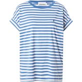 ARMEDANGELS - Shirt - Azuur/Wit - Model IDAARA - Losse Pasvorm - Kwartmouw