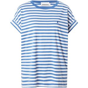 ARMEDANGELS - Shirt - Azuur/Wit - Model IDAARA - Losse Pasvorm - Kwartmouw