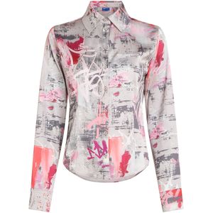 KARL LAGERFELD JEANS Blouse  grijs / basaltgrijs / pink