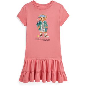 Polo Ralph Laurenvoor meisjes. 312971130001 Polo Bear katoenen gebreide jurk roze (7años=124/134cm), Casual, Korte mouwen, kinderkleding