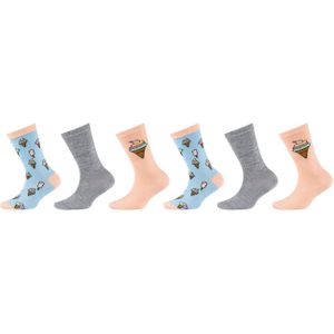 s.Oliver Sokken  lichtblauw / grijs gemêleerd / pasteloranje