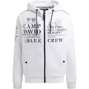 CAMP DAVID Sweatvest  zwart / wit