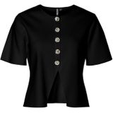 Pcmarie - Split Gebreid Vest - Knits - Ronde Hals - Korte Mouwen - Cropped Fit