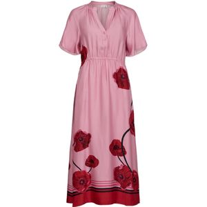 NÜMPH Jurk 'NUJOELLE'  orchidee / bordeaux / zwart