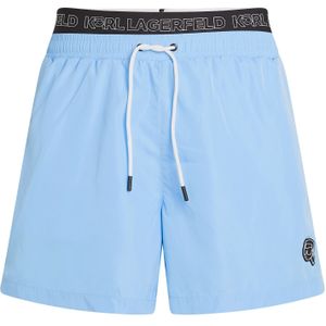 Karl Lagerfeld Zwemshorts 'Ikon'  lichtblauw / zwart / wit