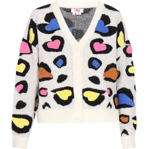 MYMO Gebreid vest  blauw / geel / oranje / pink / zwart / offwhite