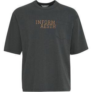 Casual Friday Shirt ' TUE'  donkergrijs / oranje