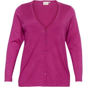 KAFFE CURVE Gebreid vest 'Farsia'  fuchsia