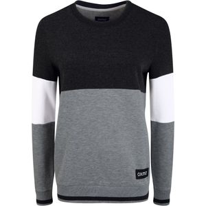 Oxmo Sweatshirt 'Omaya'  grijs gemêleerd / zwart gemêleerd / wit