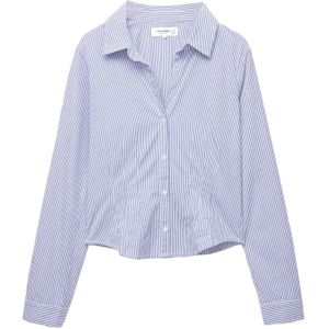 Pull&Bear Blouse  blauw / wit