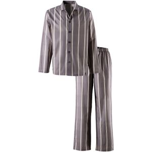 Pyjama - Antraciet Gestreept - Lange Mouwen - Ronde Hals - Comfortabel