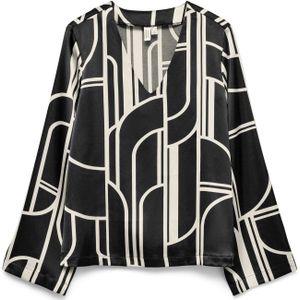 VERO MODA Blouse 'VMHADLEY'  beige / zwart