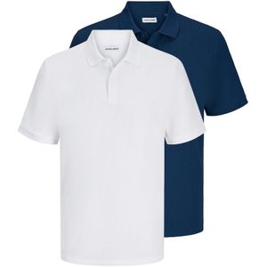 JACK & JONES Shirt 'JJEAustin'  donkerblauw / wit