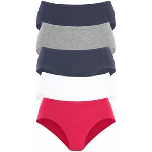 Hipster - Rood/Wit/Marine/Grijs Mêlee - Katoen - Nauwsluitend