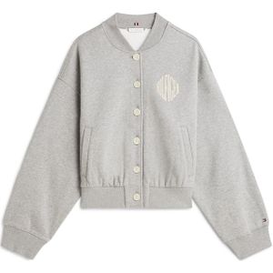 TOMMY HILFIGER Sweatvest 'Varsity'  ecru / navy / lichtgrijs / rood