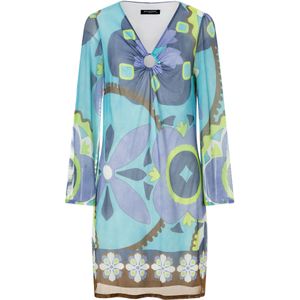 Ana Alcazar Jurk 'Wemara'  lichtblauw / bruin / groen / wit