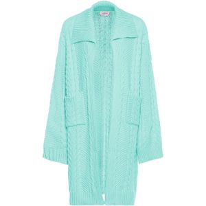 aleva Gebreid vest  turquoise