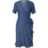 Onlpema - Denim Jurk - Korte Mouwen - O-hals - Loose Fit - Ruches
