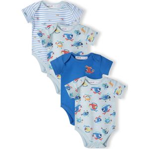 MINOTI Rompertje/body  blauw / lichtblauw / geel / rood