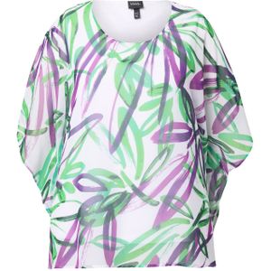 Ulla Popken Tuniek  groen / lila / zwart / wit