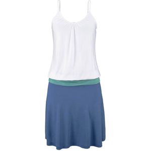 Jerseyjurk - Wit/Turquoise/Blauw - Viscose-Jersey - V-hals - Spaghettibandjes