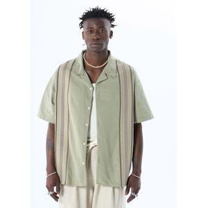 VAMOS CLO Overhemd  beige / olijfgroen