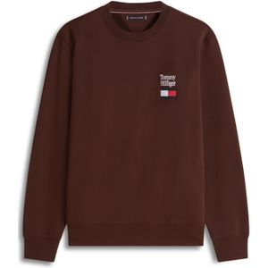 TOMMY HILFIGER Sweatshirt  chocoladebruin / rood / wit