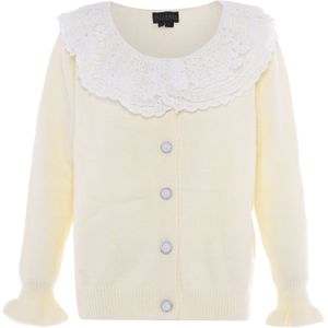 NAEMI Gebreid vest  champagne / zilver / wit