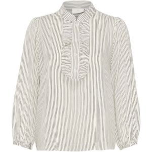 Kaffe - Blouse - Zwart/Wit - Klassieke Blouse - Pofmouwen