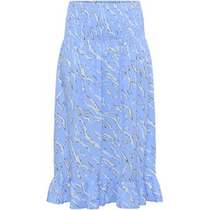 KAFFE CURVE Rok 'KCbella'  pastelblauw / wit