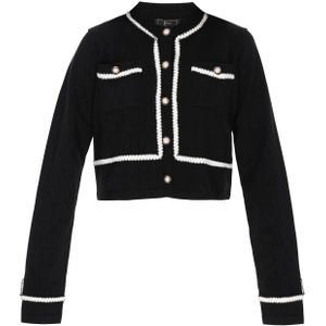 faina Gebreid vest  zwart / wit