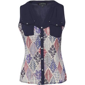 KOROSHI Blouse  navy / grijs / violetblauw / karmijnrood