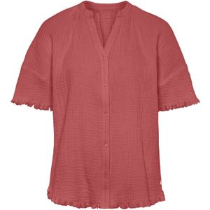 Pyjama - Roestrood - Geweven Mousseline Stof - Knoopsluiting