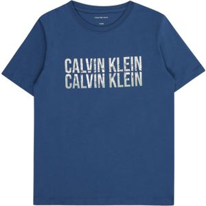 Calvin Klein - SEASONAL LOGO SS TEE - T-shirt - Blue Jean - Voor Kinderen Tot 16 Jaar
