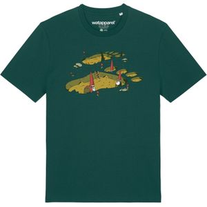Watapparel Shirt 'Gnome Footprint'  groen / rood / wit